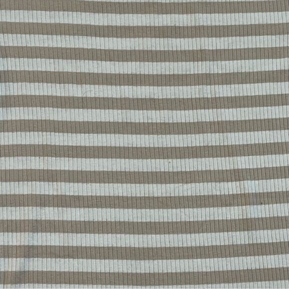 A New Day Striped Short Sleeved T-Short Tan White Size Large - Picture 4 of 5